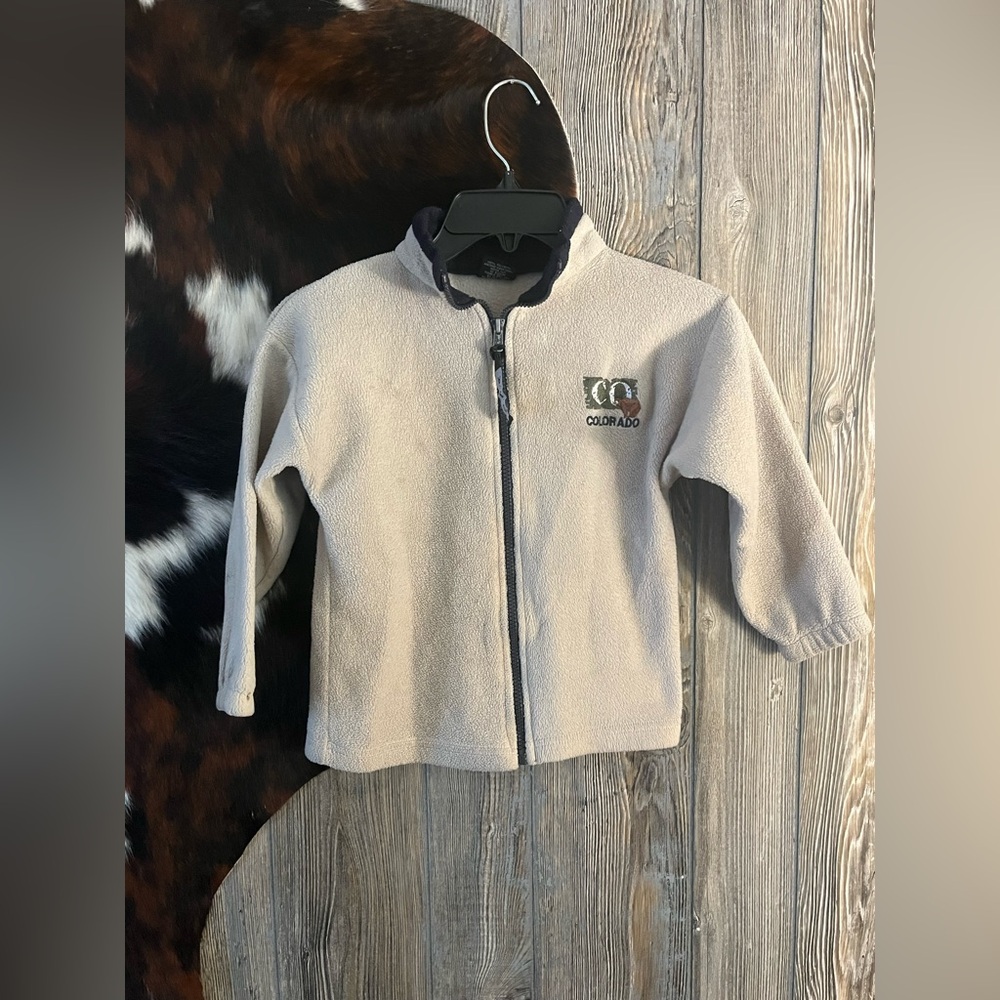Vintage made in USA kids full zip fleece Colorado embroidered jacket size Medium